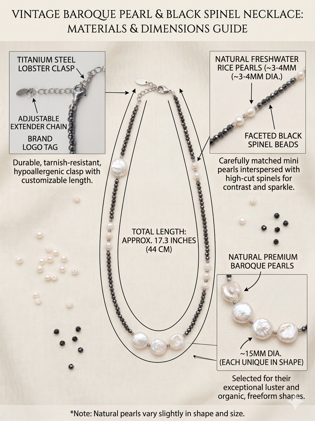 Edgy Sweet-Cool Asymmetrical Pearl Choker • Genuine Baroque Coin Pearl & Black Beaded Statement Necklace • Ins Style Jewelry