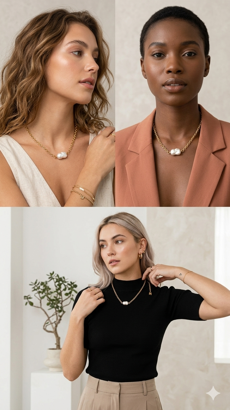 The "Amalfi" Irregular Baroque Pearl Choker