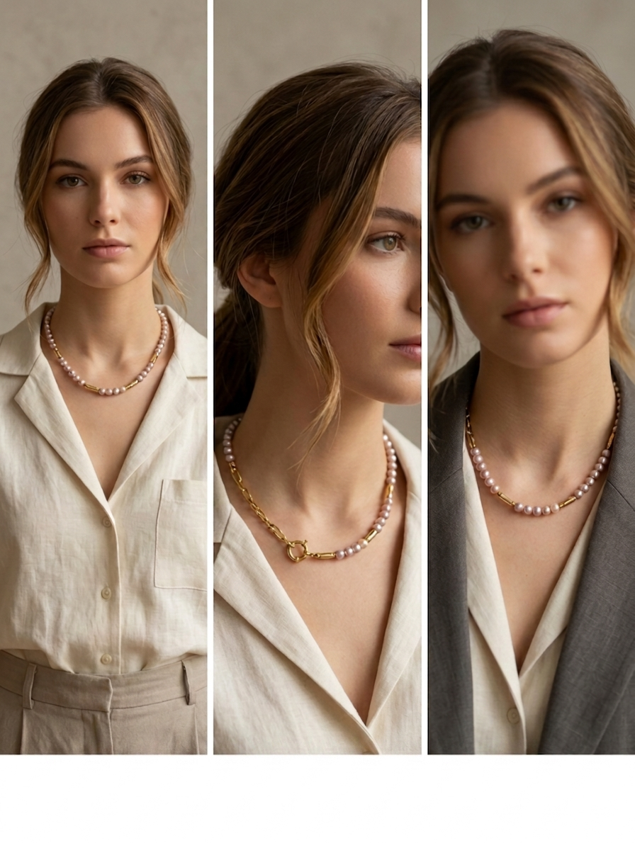 The Duo Link Mauve Pearl Strand