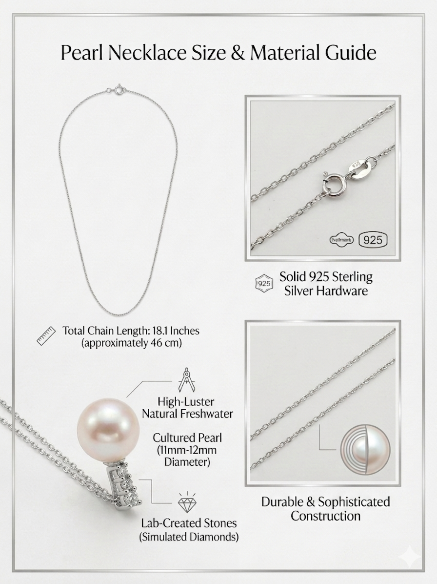 The Seraphina - Handmade Minimalist White Pearl Pendant NecklaceThe