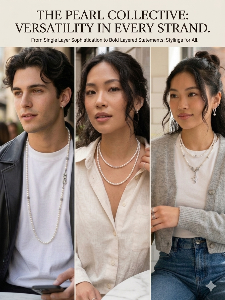 Handmade 4-in-1 Pearl Necklace - Transform Your Style