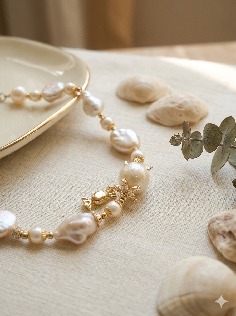 The Sweet Escape Baroque Pearl Charm Bracelet