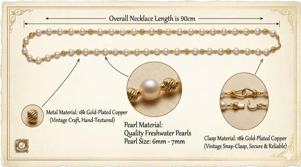 French Vintage Luxury: Handmade Double-Strand Pearl Choker | YI+ jewelry