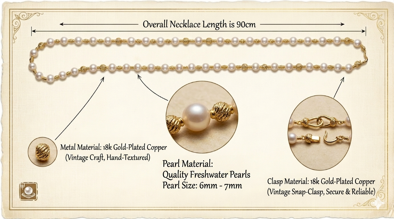 French Vintage Luxury: Handmade Double-Strand Pearl Choker | YI+ jewelry