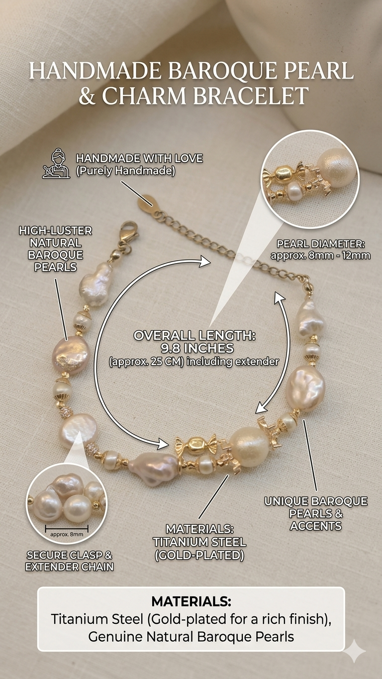 The Sweet Escape Baroque Pearl Charm Bracelet