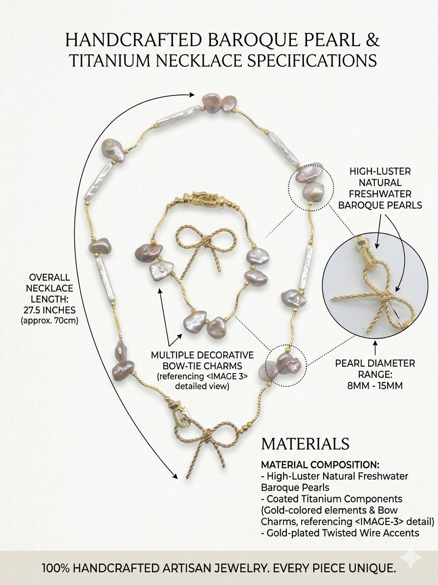 The Aphrodite Bow & Iridescent Baroque Pearl Necklace