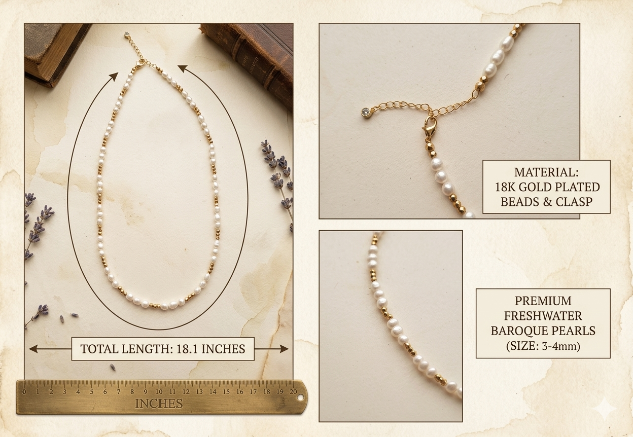 This exquisite handmade freshwater Baroque pearl necklace can be stacked and makes a perfect gift.