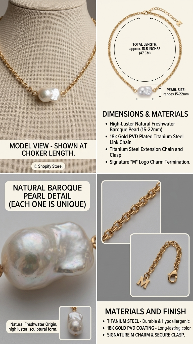 The "Amalfi" Irregular Baroque Pearl Choker
