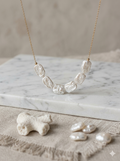 "Ethereal Ripples" Hand-Crafted Baroque Pearl Minimalist Necklace