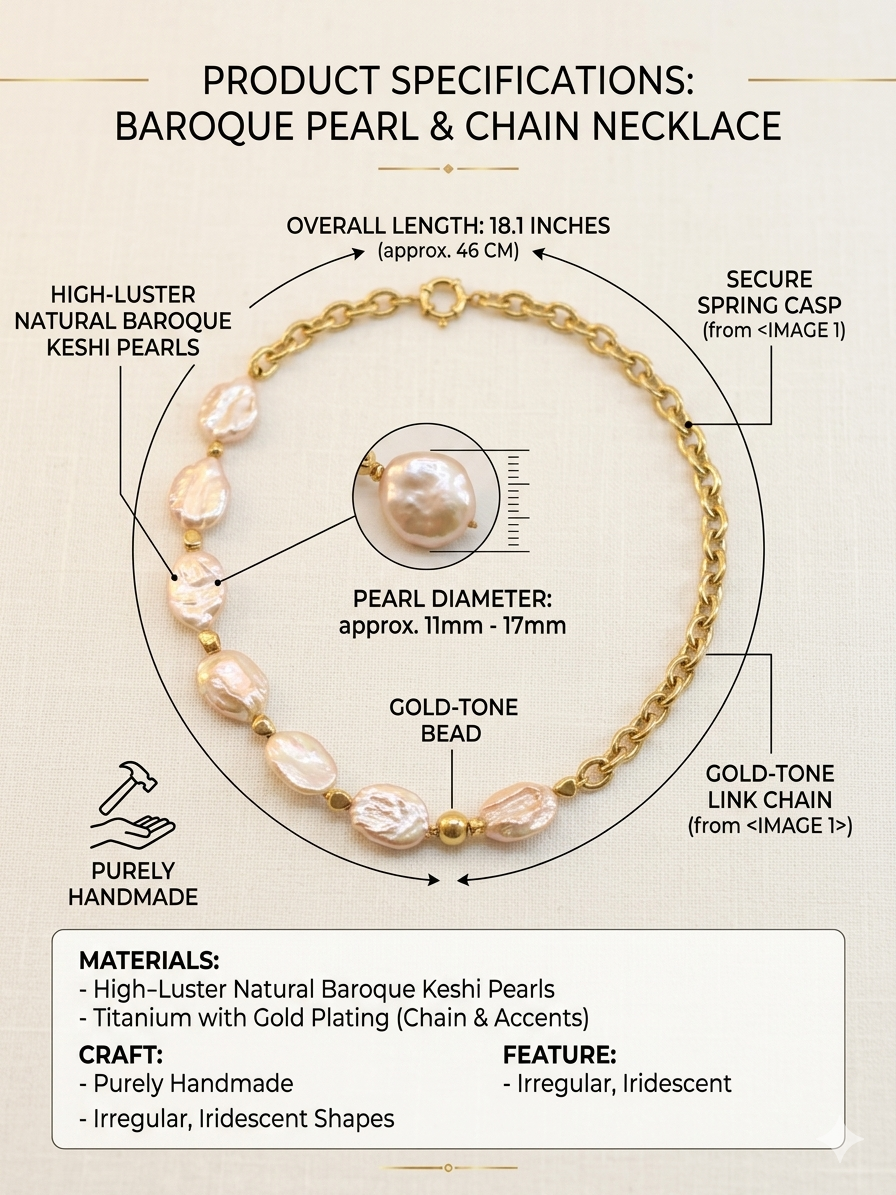 The Siren’s Wake • Handmade Keshi Baroque Pearl Statement Necklace