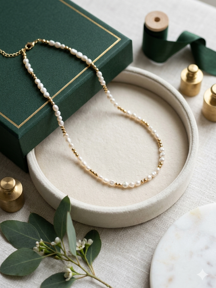 This exquisite handmade freshwater Baroque pearl necklace can be stacked and makes a perfect gift.